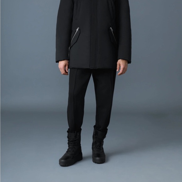 Mackage Black Puffer Jacket with Fur-Trimmed Hood - Picture 8 of 9